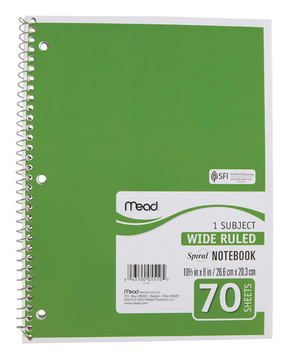 NOTEBKK SPRL8X10.5"WD70C - Pack of 24