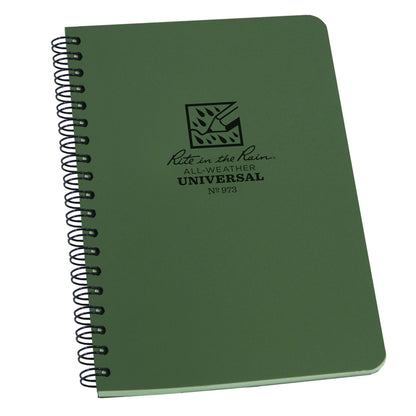 Pack of six green Emery Jensen 4.6x7" notebooks with theme covers, ideal for note-taking and organization.