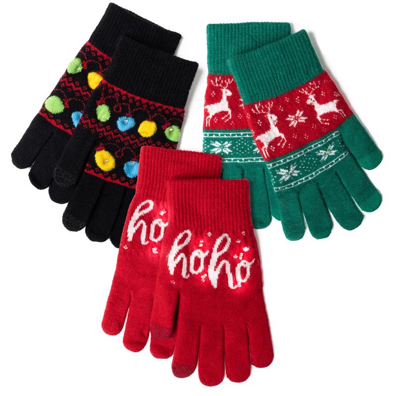 GLOVES LGHT UP HLDY - Pack of 24
