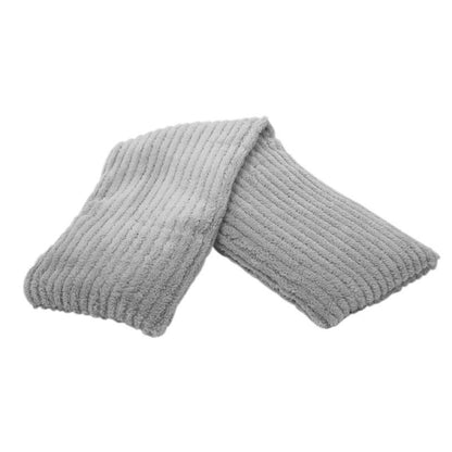 Emery Jensen gray shoulder wrap from the novelty apparel collection, featuring ribbed fabric and stylish design.