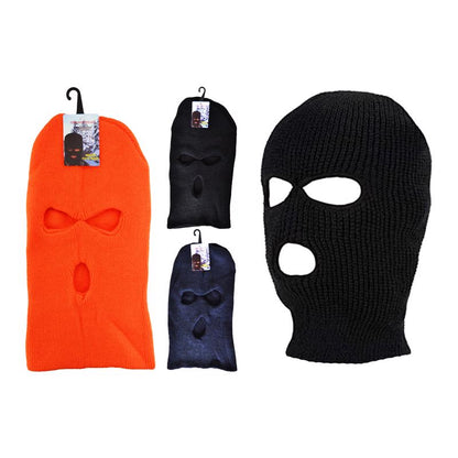 Pack of 36 Emery Jensen winter face masks, novelty apparel in various patterns and colors for cold weather wear.