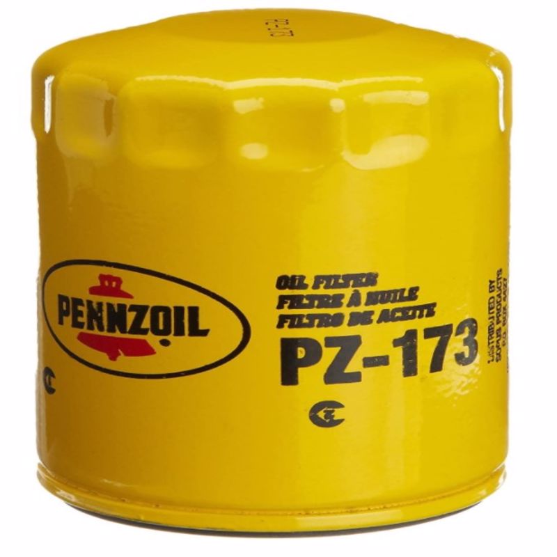 Emery Jensen oil filter PZ-173 for vehicle engines, showing the cylindrical filter with branded packaging.