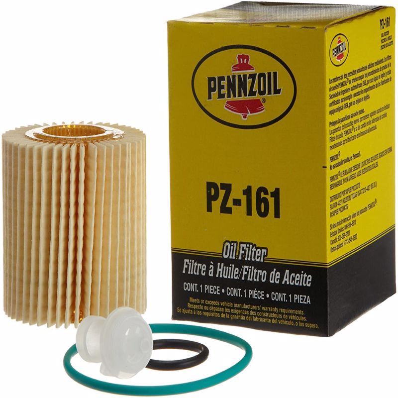 Emery Jensen oil filter PZ161, a replacement oil filter for automotive maintenance, with a metal exterior and sealing gasket.