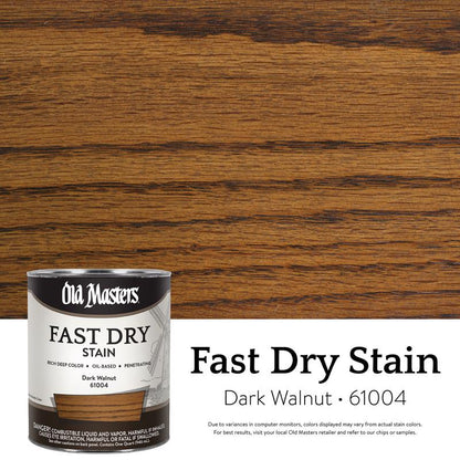 Emery Jensen FST Dry Stain Dark Walnut oil stain in 1-quart bottles, shown in a pack of four for wood finishing projects.