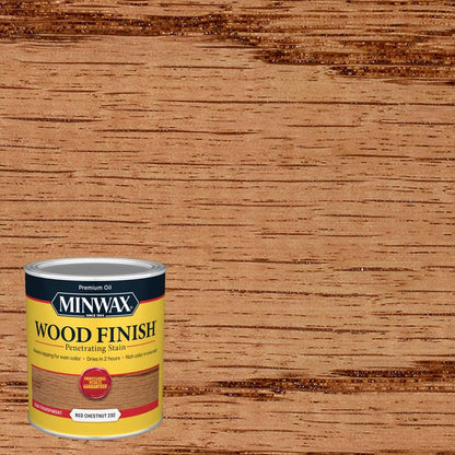 Emery Jensen Minwax oil stain in red chestnut color, pack of 4 bottles, ideal for wood finishing and staining projects