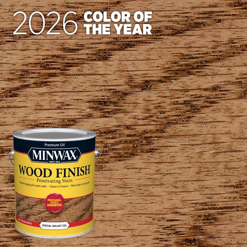 Emery Jensen Minwax oil-based stain VOC gloss, pack of 2, with rich wood color and smooth application visible in the image.