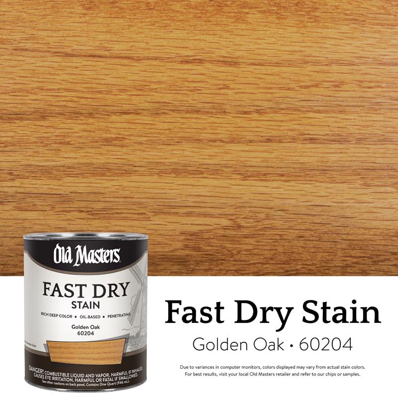 Emery Jensen oil stain in gold oak color, 1 quart bottle, shown as a pack of four for wood finishing and protection.