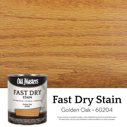 Emery Jensen oil stain in gold oak color, 1 quart bottle, shown as a pack of four for wood finishing and protection.