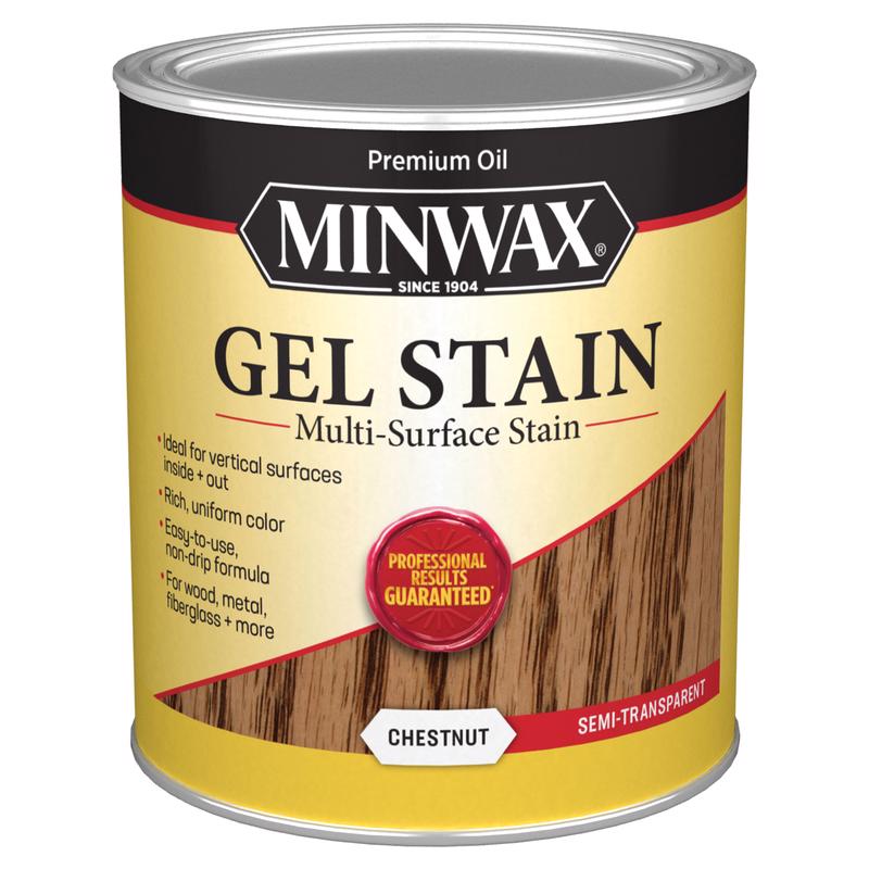 Emery Jensen stain gel chestnut oil stain remover in 1-quart container, designed for oil stain treatment on fabrics.