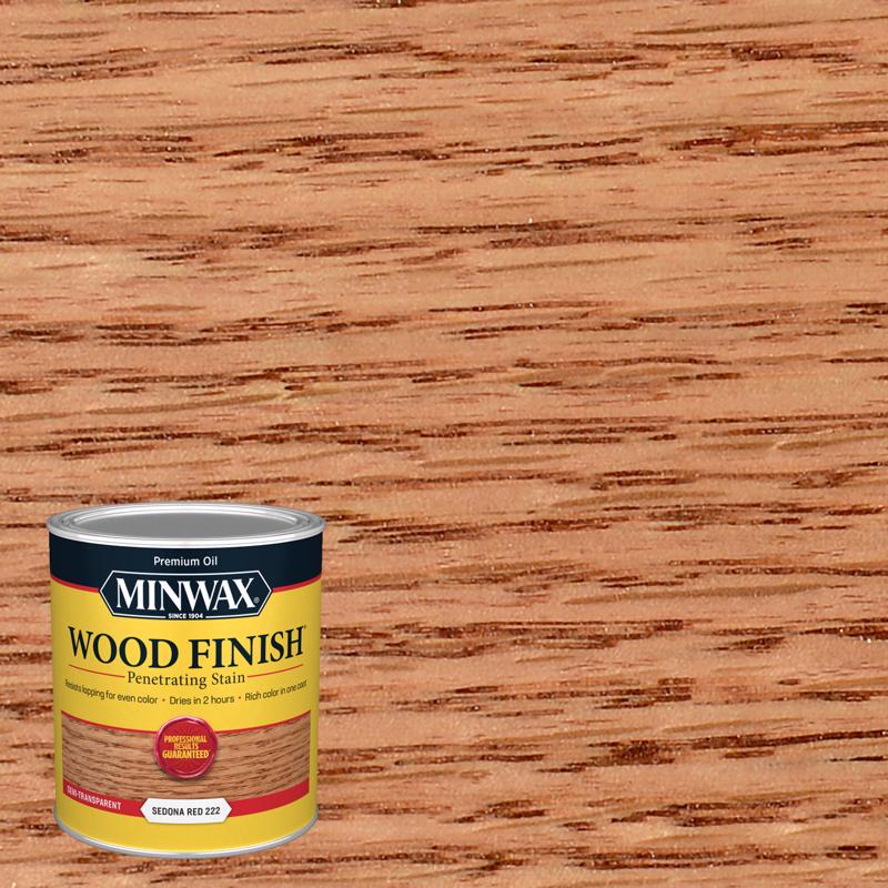 Emery Jensen Minwax Sedo Red oil stain in a pack of 4 bottles, ideal for wood finishing and furniture projects.