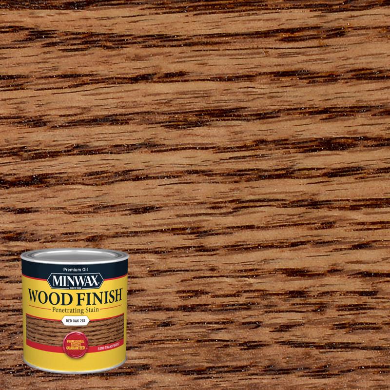 Emery Jensen stain Minwx .5pt red oak oil stain pack of 4, showing wood surface with rich red oak finish.