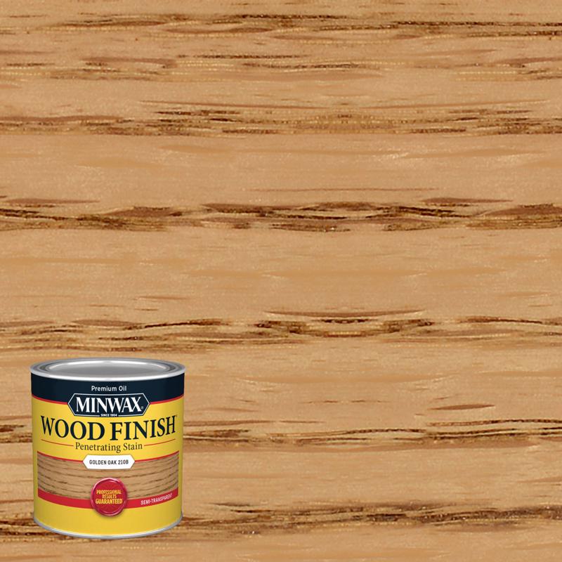Set of four Emery Jensen Goldn Oak oil stain bottles, showcasing the rich wood finish for furniture and flooring projects.