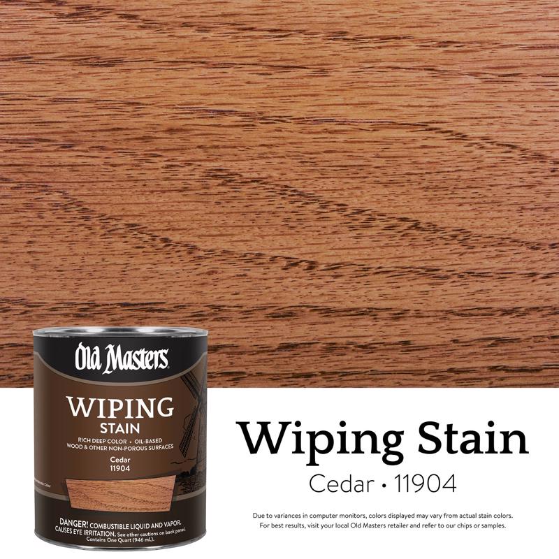 Emery Jensen cedar oil stain in 1-quart bottles, pack of four, for wood finishing and protection.