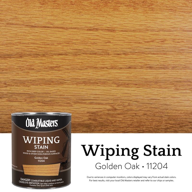 Emery Jensen oil stain wipe in Gold Oak color, 1-quart size, pack of four, for wood and surface stain removal.