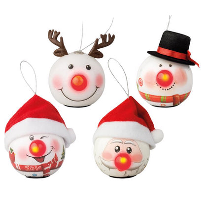Red Bauble LED Light ornament by Emery Jensen, featuring a shiny red glass sphere with integrated LED lighting.