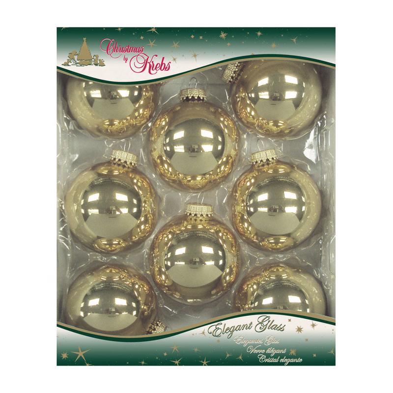 Set of 12 Emery Jensen Aztec gold ornaments featuring intricate geometric designs for decorative holiday or home decor.