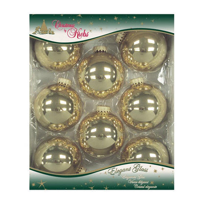 Set of 12 Emery Jensen Aztec gold ornaments featuring intricate geometric designs for decorative holiday or home decor.