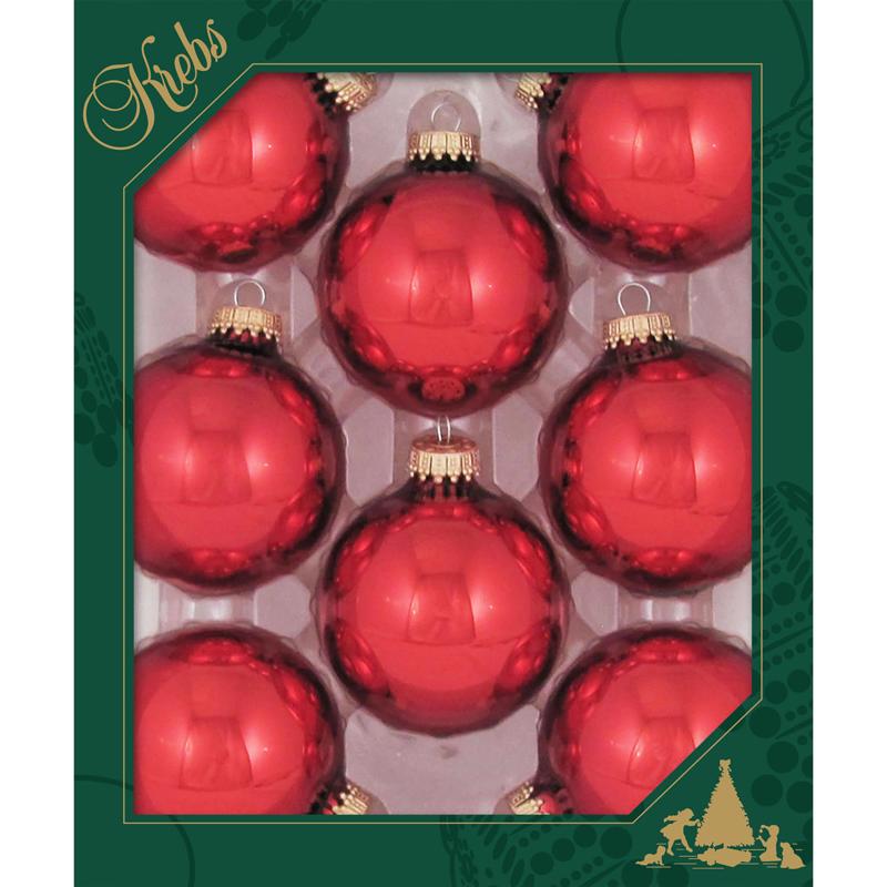 Pack of 12 red Christmas ornaments by Emery Jensen, decorative holiday ornaments for Christmas tree decoration.