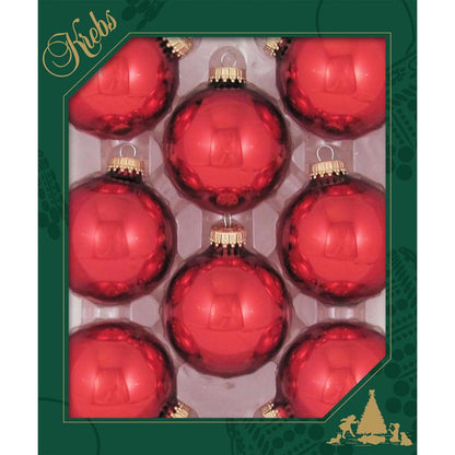 Pack of 12 red Christmas ornaments by Emery Jensen, decorative holiday ornaments for Christmas tree decoration.