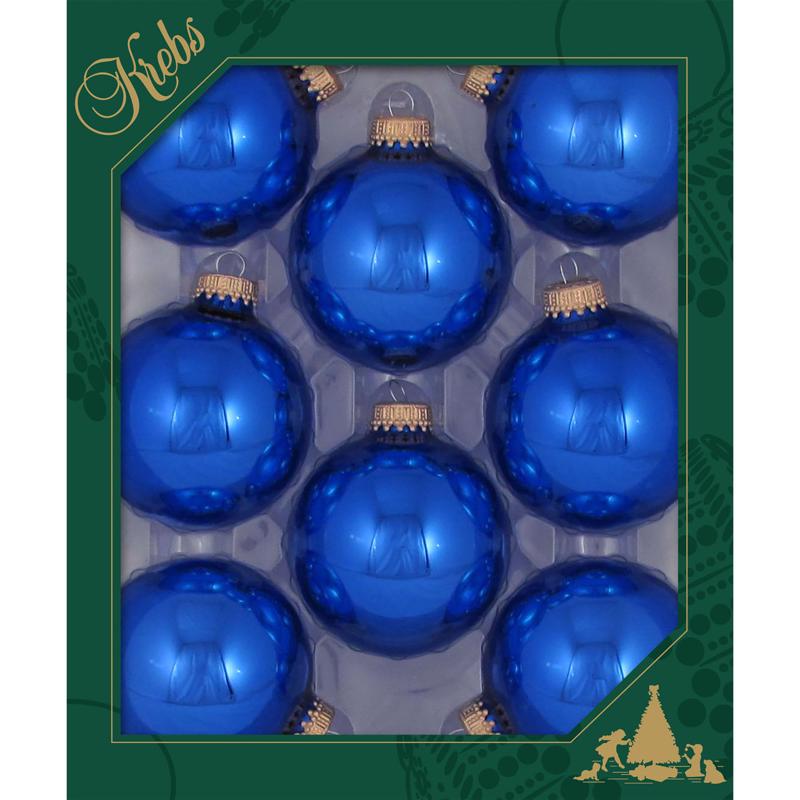 Set of 12 Emery Jensen Victoria Blu ornaments, decorative blue Christmas ornaments with intricate designs, perfect for holiday decor.