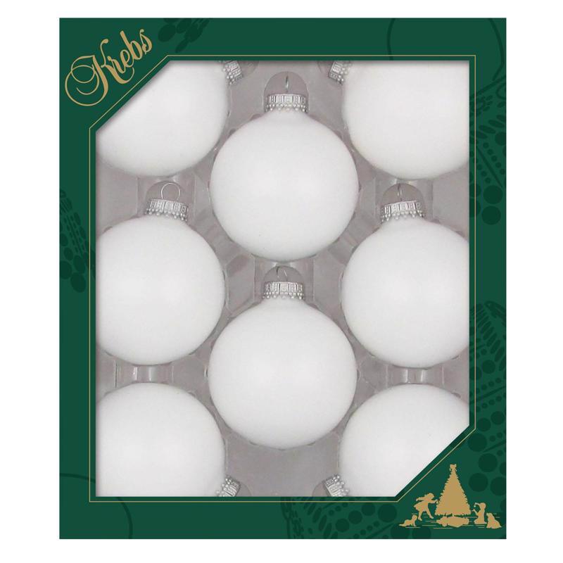 Set of 12 white velvet 3-inch ornaments from Emery Jensen, perfect for holiday decorating and gift embellishments.
