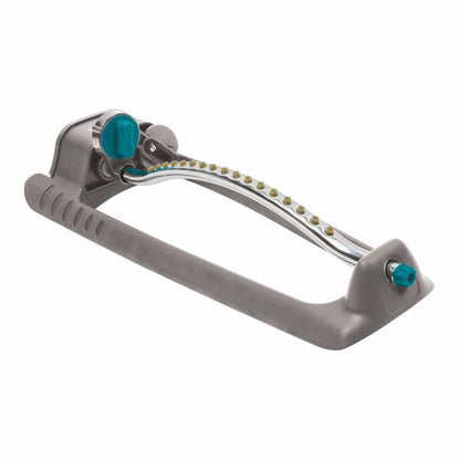 Emery Jensen SPRINKLR OSC 3000SQFT oscillating lawn sprinkler watering a lush green lawn.