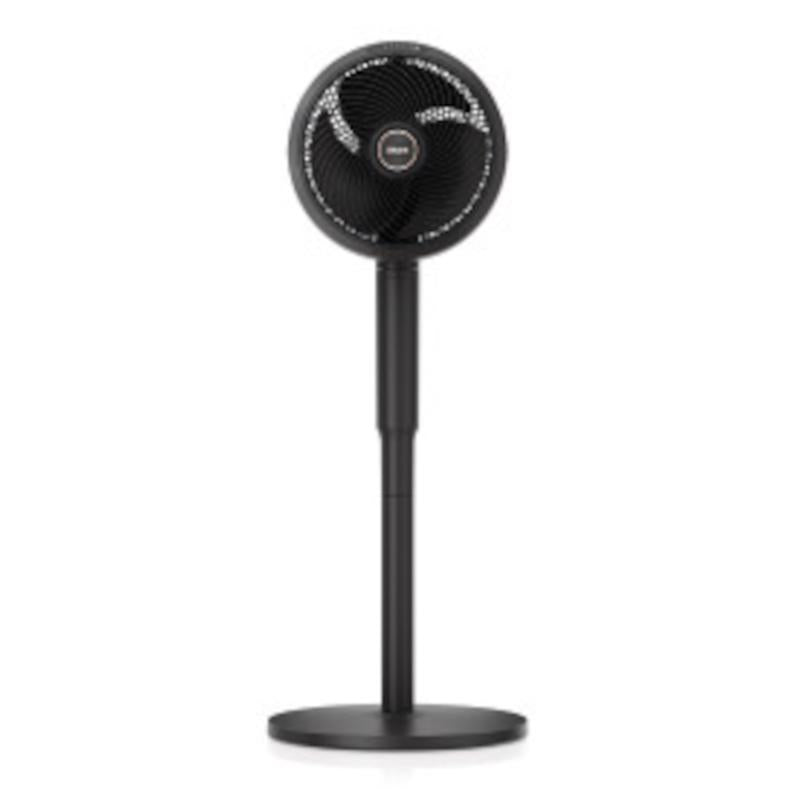 Gray Emery Jensen 37-inch oscillating pedestal fan, standing and wall-mountable, with adjustable height and tilt for cooling.