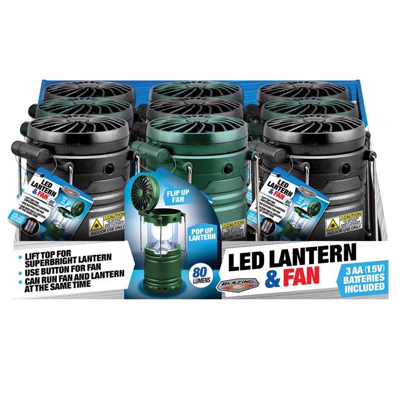 LED LANTERN & FAN 80LUM - Pack of 9