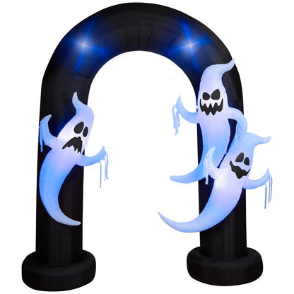 Emery Jensen Inflatable Archway with Halloween Ghosts outdoor decoration for festive yard displays.