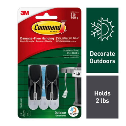 OUTDOOR WIRE HOOK SS 2PK