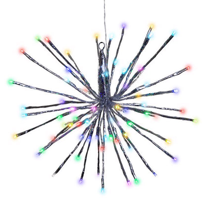 Emery Jensen outdoor hanging decoration with multi-colored lights, 16-inch size, suitable for outdoor seasonal or festive decor.