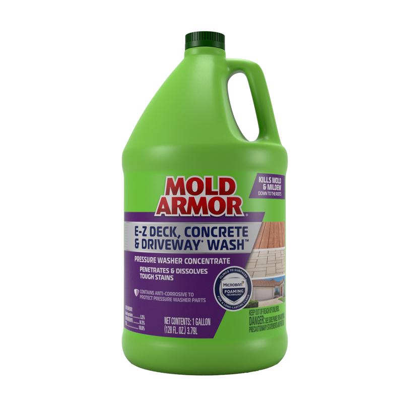 Pack of four Emery Jensen outdoor mold and mildew remover for decks and driveways, effective for outdoor cleaning.