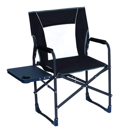 Emery Jensen folding director chair for outdoor seating with a sturdy frame and fabric seat, ideal for patio or outdoor lounge.
