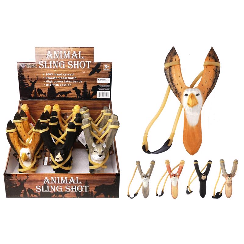 ANIML SLNG SHT WOOD ASRT - Pack of 12