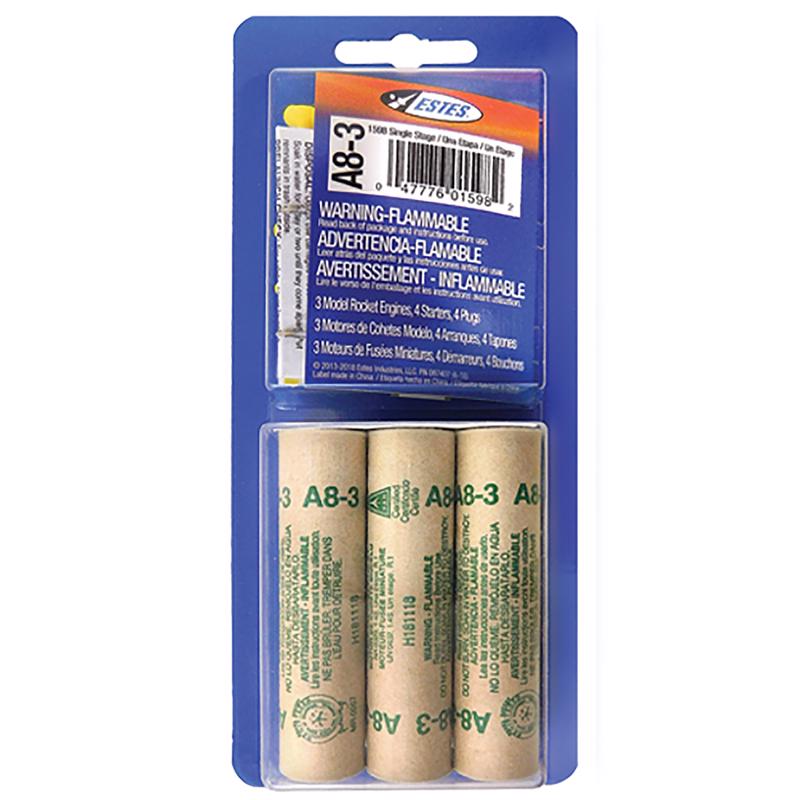 MODEL ROCKET A8-3 ENGINS - Pack of 12