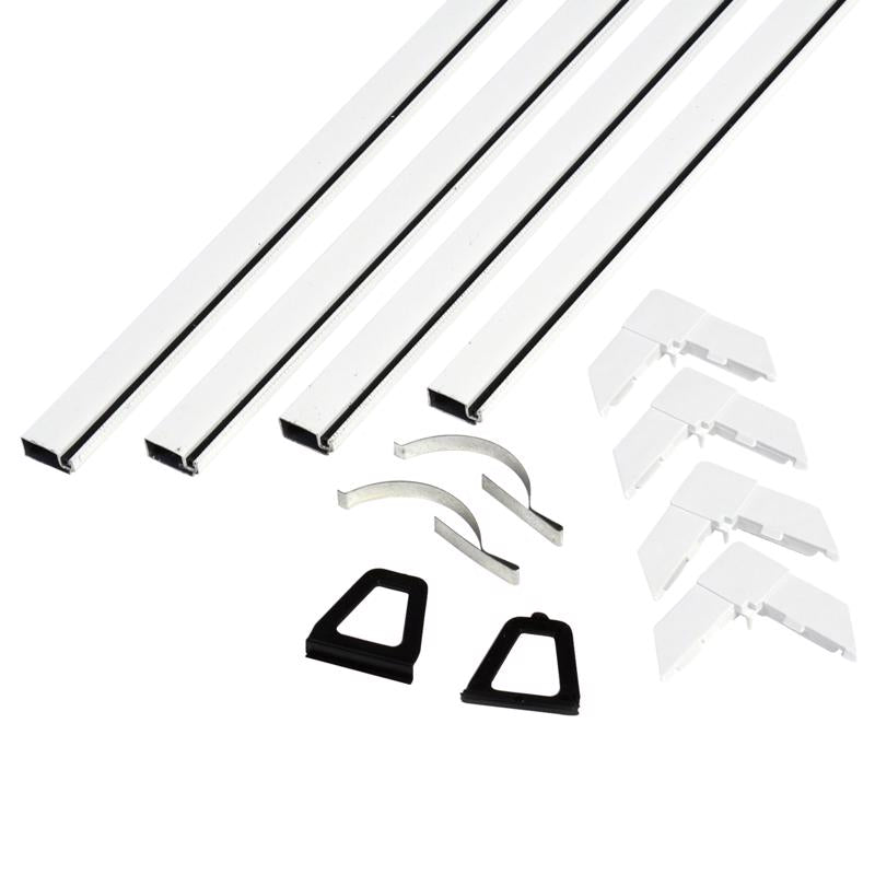 Emery Jensen packaged white 5/16 x 48-inch screen frame kit for retail display