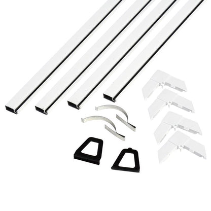 Emery Jensen packaged white 5/16 x 48-inch screen frame kit for retail display