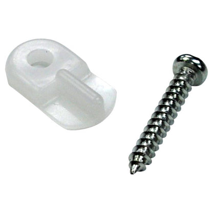 Pack of 10 Emery Jensen clear screen and stream drain clips in retail packaging for secure installation.