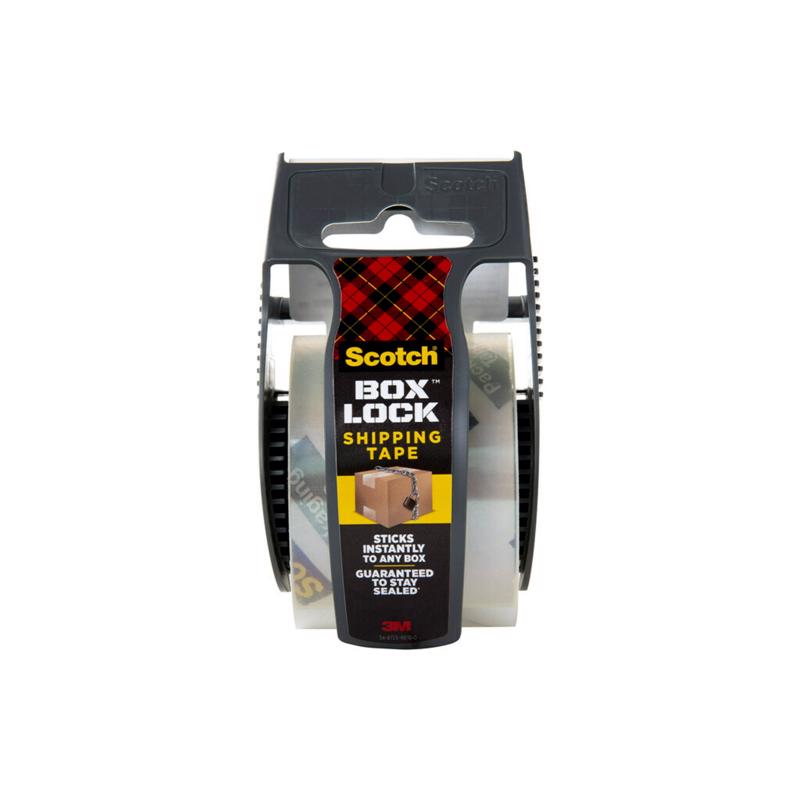 Six rolls of Emery Jensen clear packaging tape, 22.2 yards long, ideal for sealing and packaging boxes.