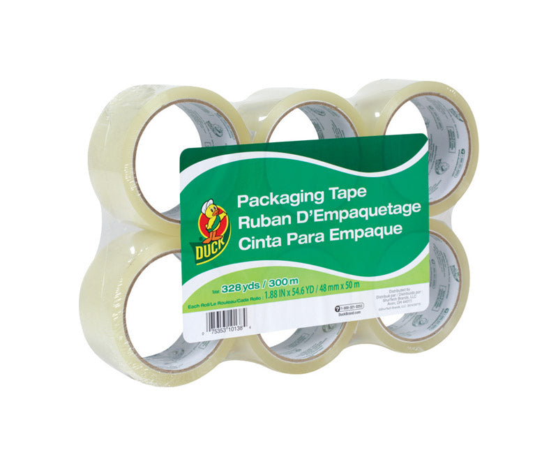 Clear Emery Jensen packaging tape roll measuring 1.88 inches by 54.6 yards, used for secure packaging and sealing boxes.