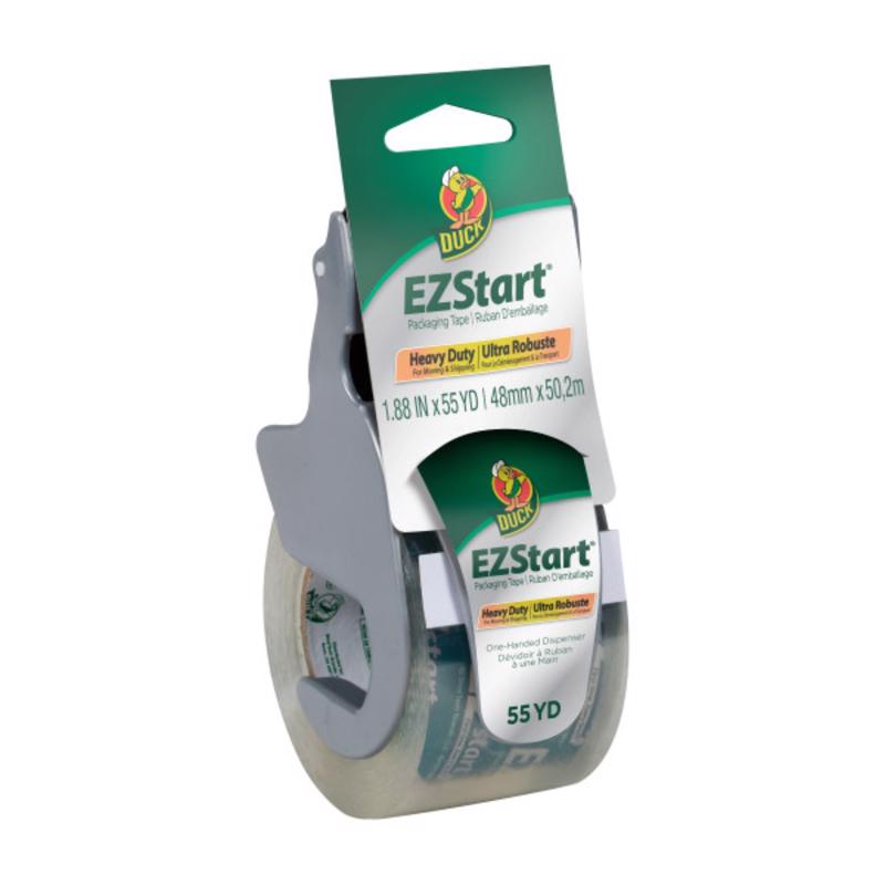 Emery Jensen packaging tape EZ Start 55-yard roll, clear adhesive tape for sealing boxes and packages.