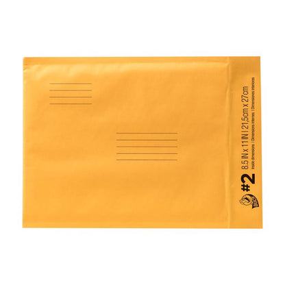 Pack of 25 Emery Jensen padded envelopes, 8.5x11 inches, #2 size, ideal for secure mailing and packaging.