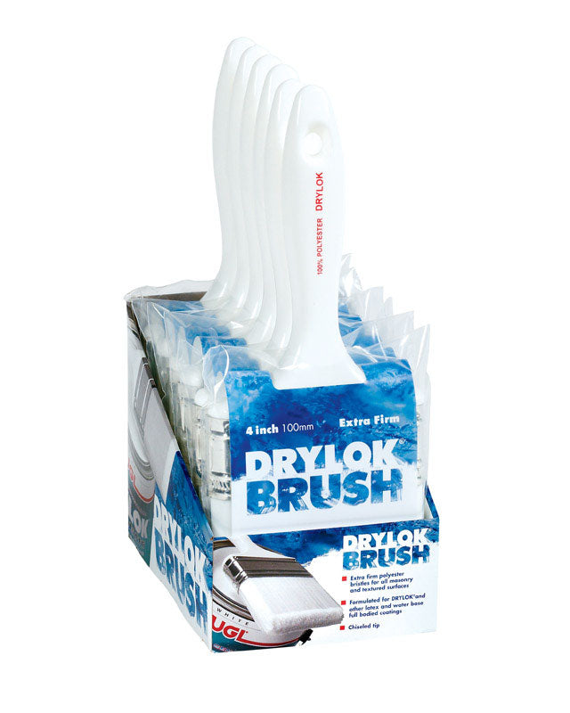Emery Jensen Drylok 4-inch paint brush accessories, pack of 6, versatile brushes for painting projects and surface prep.