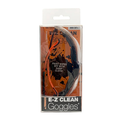 Emery Jensen E-Z Clean Paint Goggles for paint clean-up, clear protective eyewear with adjustable strap and impact-resistant lenses.