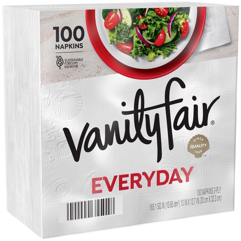 Set of 100 white paper napkins by Emery Jensen, soft and absorbent for dining and entertaining.