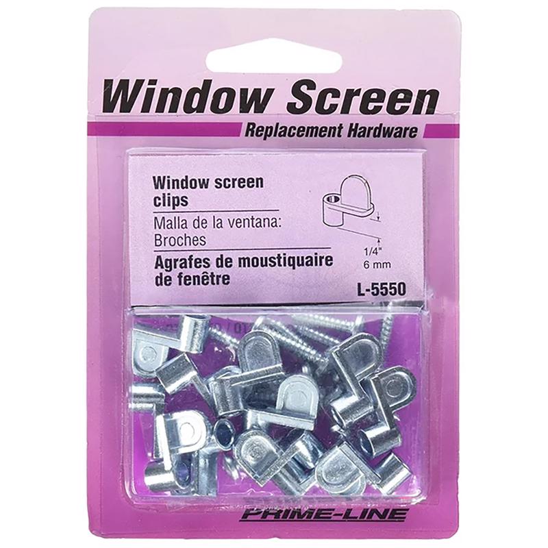 Emery Jensen Clip Screen 1/4" Mount part for window screen repair, showing a metal clip with mounting hardware.