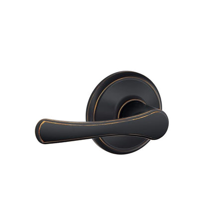 Emery Jensen AVILA PASSAGE LVR in antique bronze, a stylish passage door lock with keyless entry and modern design.