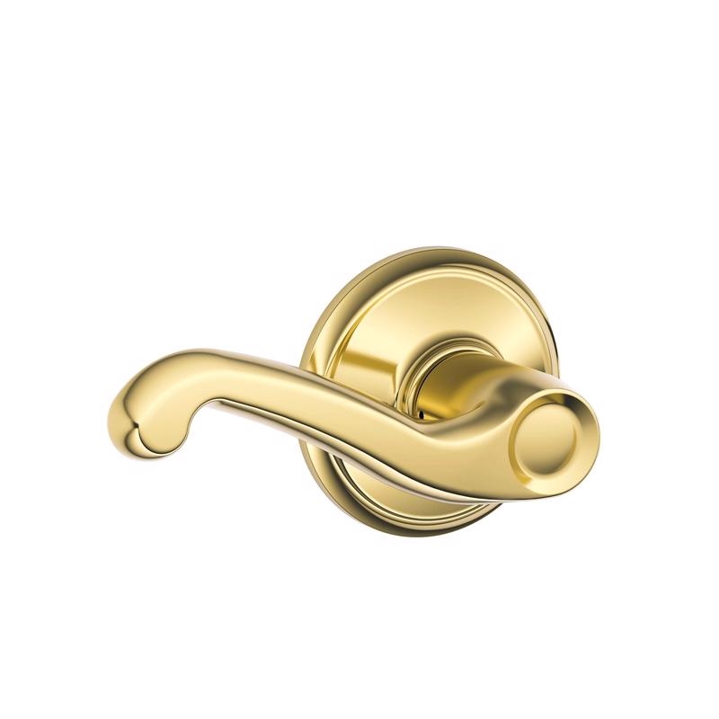Emery Jensen Flair Pass LVR Passage door handle with polished bronze finish, installed on a modern interior door.