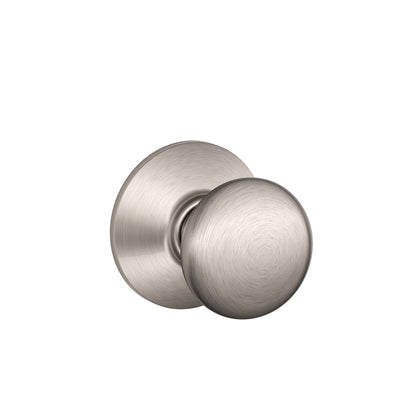 Emery Jensen passage door knob in satin nickel finish, round handle with a sleek, modern design for interior doors