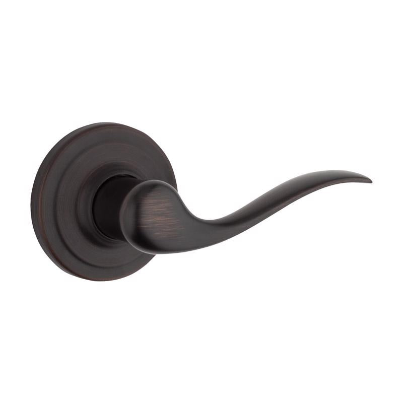 Emery Jensen Passage Tustin VB passage door handle in a sleek design, shown in a close-up view of the brushed metal finish